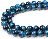 Mjdcb Perlen Zum AuffäDeln 10Mm 35 StüCk Himmelblaues Tigerauge Halbedelsteine P