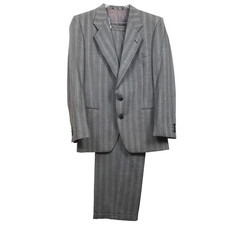 VTG Giorgio Armani Mani Italy 2 Pc Suit Men  s Sz 40R 33x31 Charcoal Pinstripe