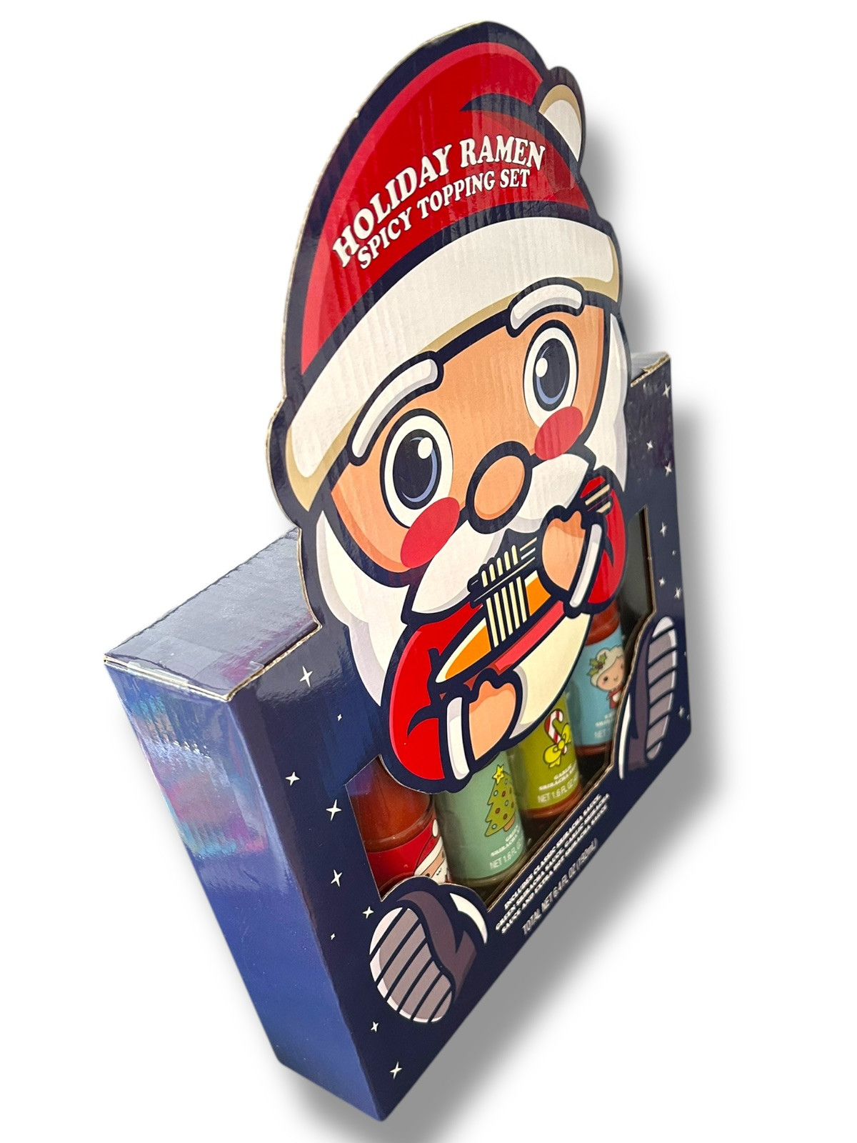 Holiday Ramen spicy topping set 4 Bottles Noodles Santa Gift Set
