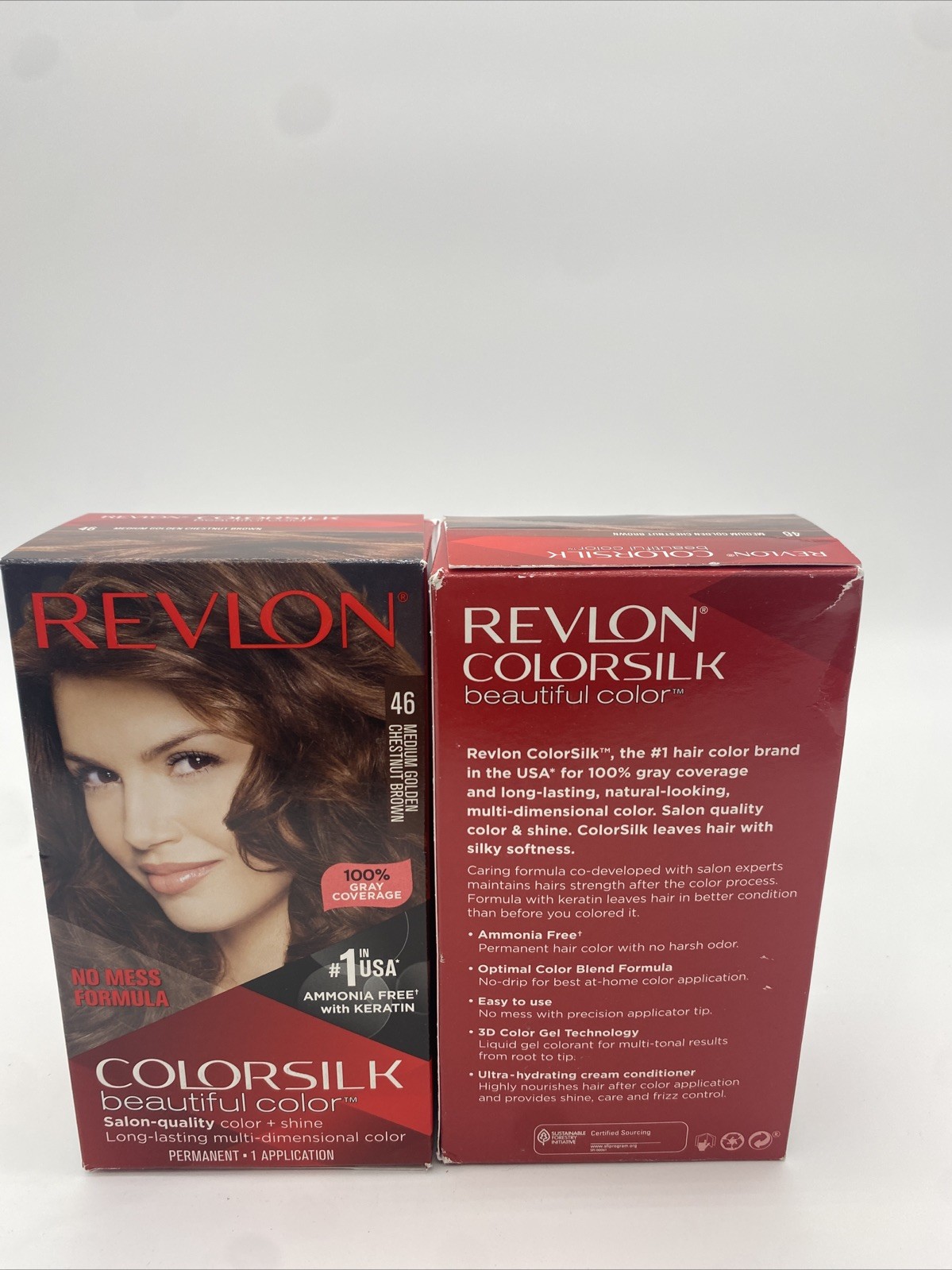 Silk Hair Color Permanent Dye 46 Medium Gold Chestnut Brown