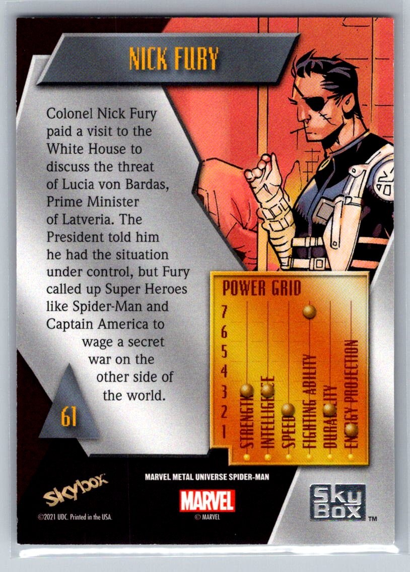 2021 SkyBox Metal Universe Marvel Spider-Man #61 Nick Fury | eBay