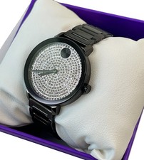 New Movado Bold 3600930 Evolution Women's Black Steel Swiss Watch Crystal Face
