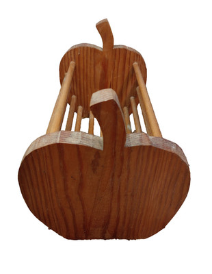 Vintage Wooden Wood Floor Magazine Rack Holder Decorated With Apple MAC Design