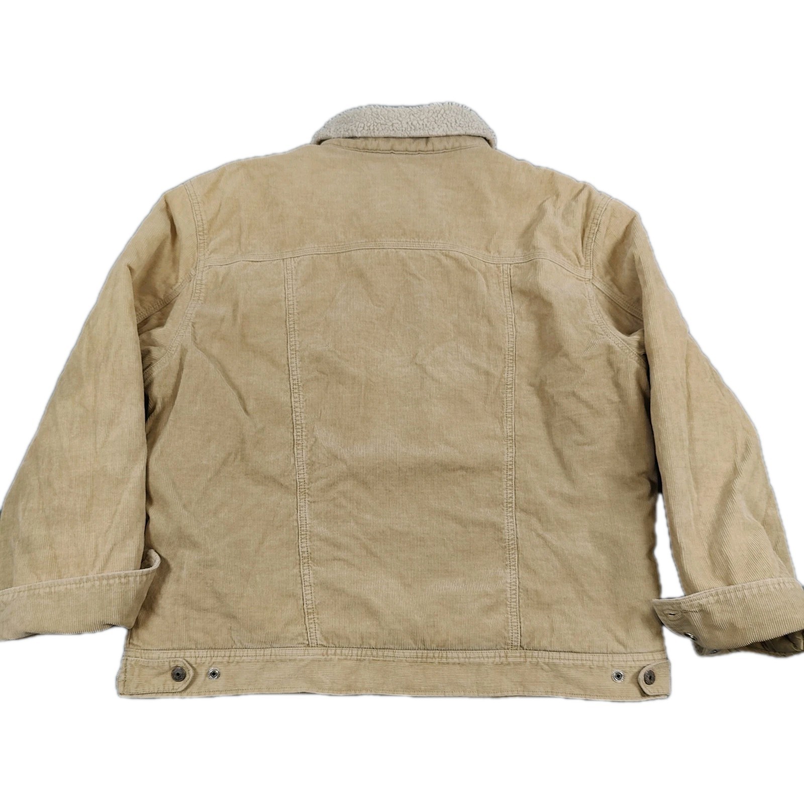 Old Navy Sherpa Lined Corduroy Jacket Men's XL Beige Cowboy Cut Vintage Workwear