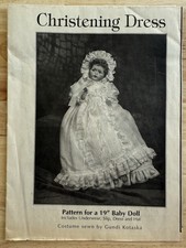 Christening Dress Doll Clothing Pattern For 19 Baby Doll Bonus Pattern