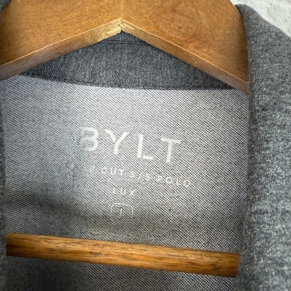 BYLT Premium Drop Cut LUX Dark Gray Performance Casual Polo Mens LARGE