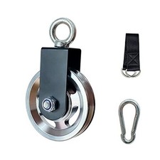 Exercise Equipment Cable Pulley with Hanging Strap and Carabiner, 3.74in/95mm