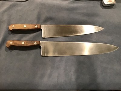 WEAR - EVER PROFESSIONAL TWO VINTAGE CHEFS KNIVES 12'' & 10''