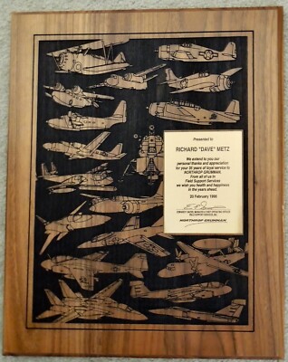1998 US Navy, Northrop Grumman Field Representative's 35-year Retirement Plaque