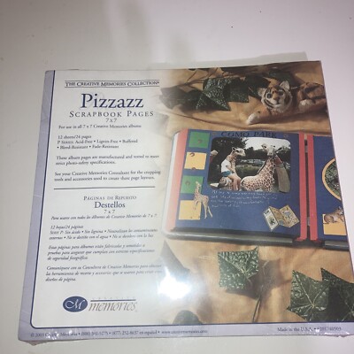 creative memories 7x7 pizzaz pages blue red trim