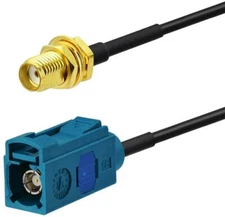 Fakra (F) antenna adapter to SMA (F) clutch compatible with Audi Seat Skoda VW