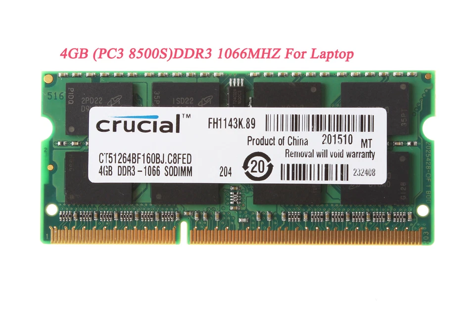 Lot Crucial 8G 4G 2G PC2 PC3 5300 6400 DDR2 DDR3 MHz Desktop Laptop Memory RAM & - Image 4 of 4