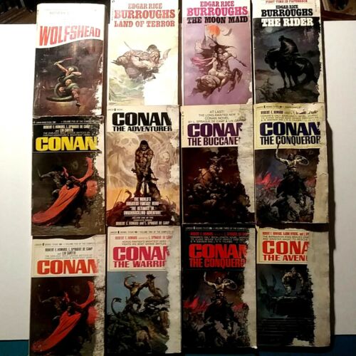FRANK FRAZETTA PAPERBACK COVERS ON 12 RARE, WATER DAMAGED BOOKS, POOR-FAIR-GOOD - Picture 1 of 5