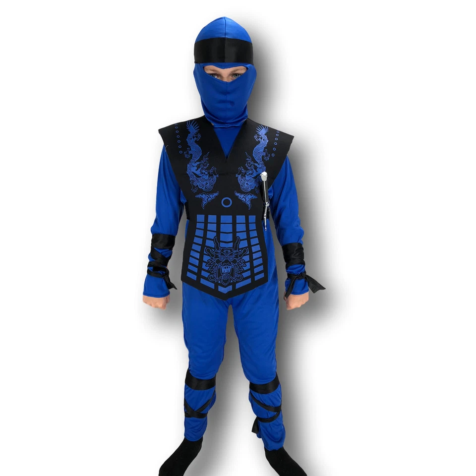 Kids Ninja Costume Cobra Eagle Kombat Karate Child Boys Girl Halloween Outfit - Image 3 of 4