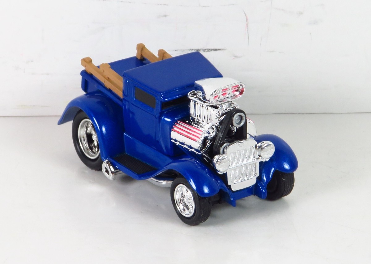 1929 Ford Model A Pickup Truck Blue 02-96 with Blower Diecast 1:64
