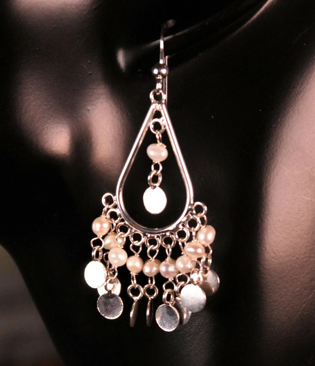 Silver danglers best sale