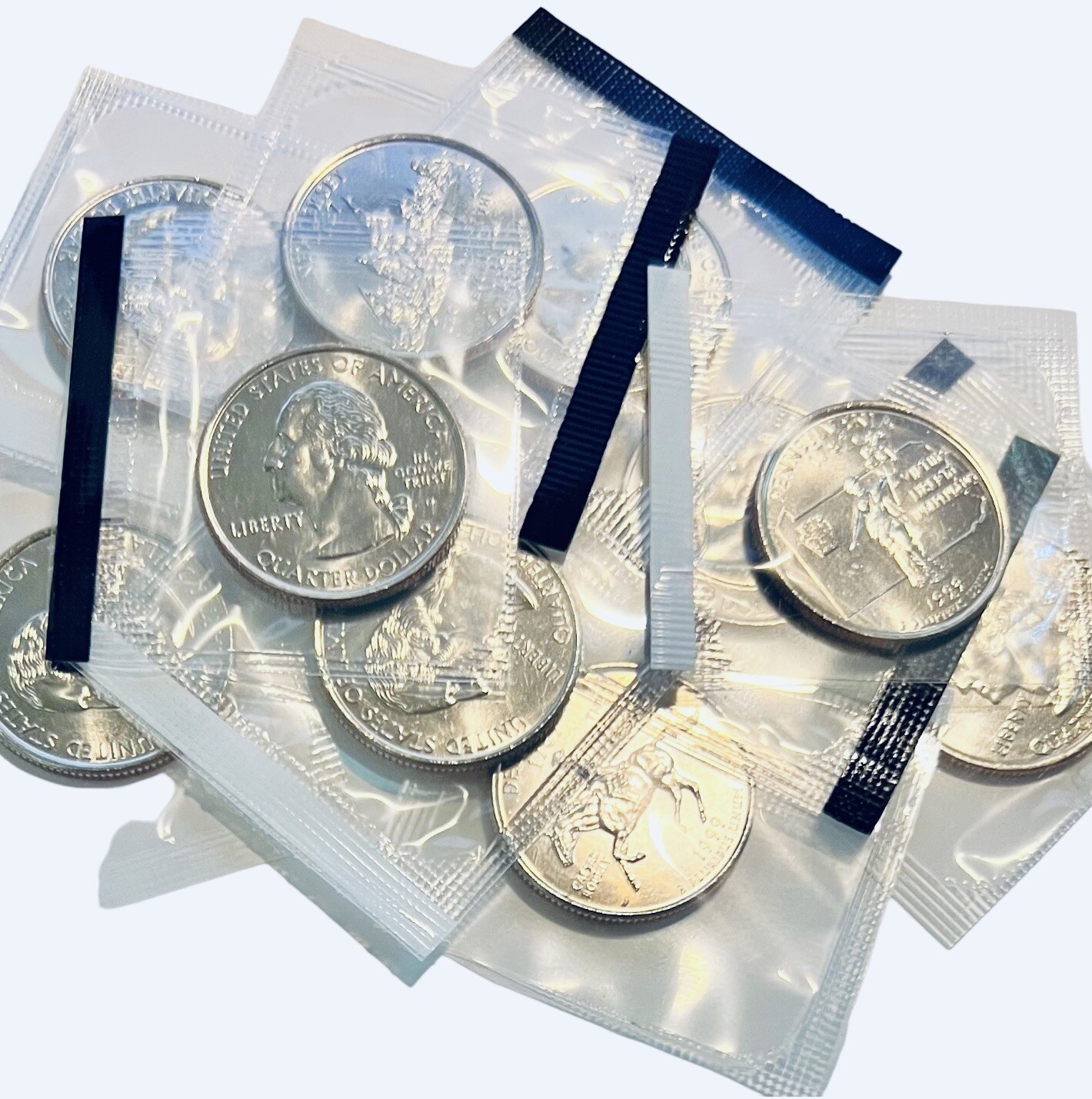 1999 P&D State Washington Statehood Quarter Set of 10 US Mint Cello Coins #327