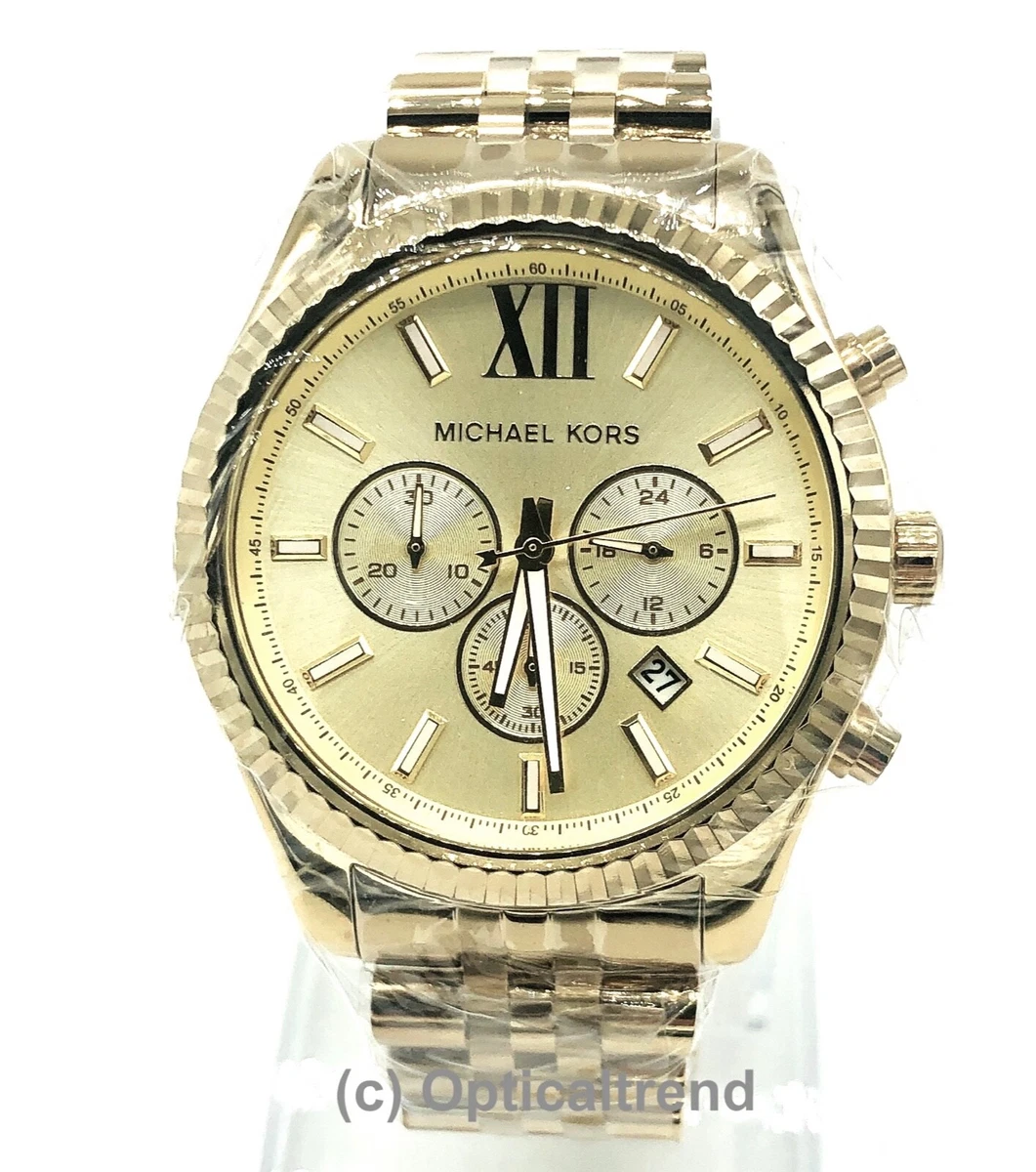 Michael Kors MK8281 Lexington Chronograph Gold Tone Men's Wrist Watch  691464950507 | eBay