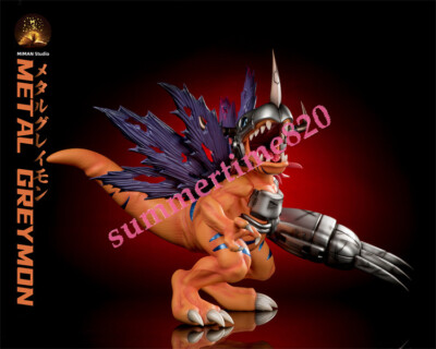 MIMAN Studio Digimon Metal Greymon Resin Model Painted Statue in