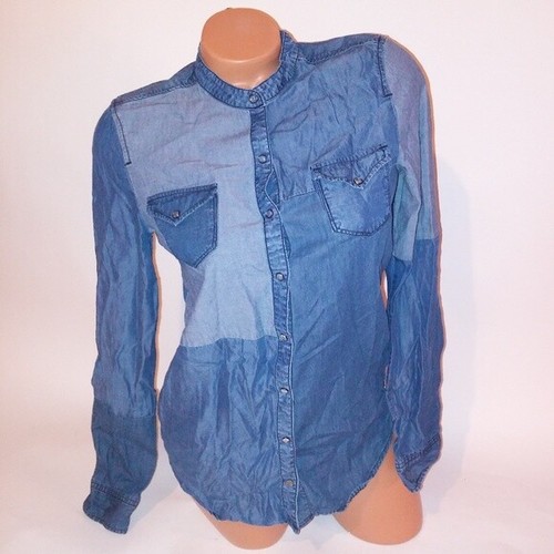 William Rast Womens Denim Shirt XS Blue 