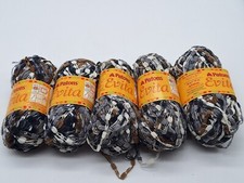5 Balls Patons Evita Ladder Yarn Color Sierra 100 Nylon 1.75 oz ea Black White