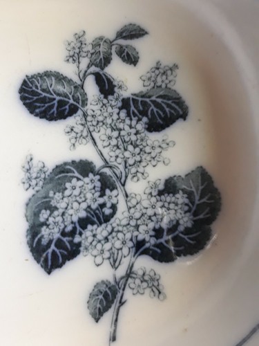 Schwere Porzellanschale bemalt wie ein Korb und mit Blumen / über 100 Jahre alt - Bild 4 von 9