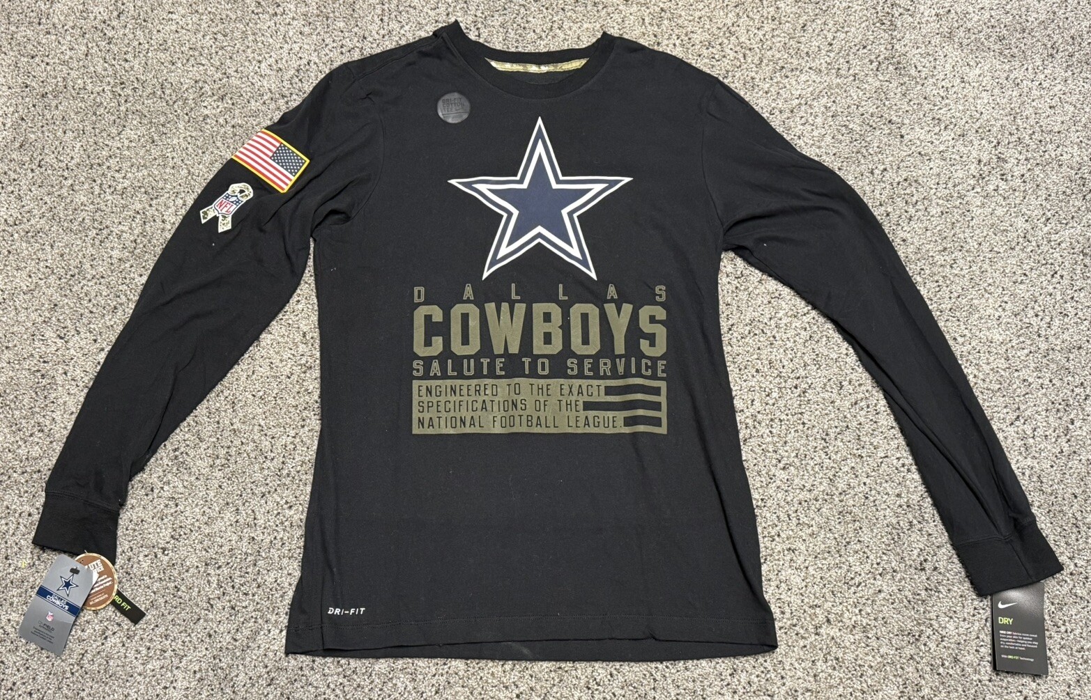NEW!! DALLAS COWBOYS Nike 2020 Salute to Service Sideline Shirt MENS Medium