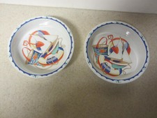 LOT OF 2 VINTAGE Tiffany and Co. SEASHORE Children  s Childs Rimmed Bowl