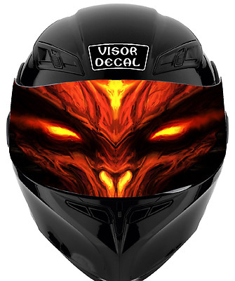 Demon Helmet Sticker V44 Devil Demon VISOR TINT DECAL Helmet UNIVERSAL Fits All Sport Bike ...