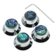 4x Set Schraube Abalone Top Chrom Gitarre Zyl...