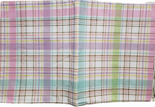 Flannel Back Vinyl Tablecloth,52"x90 Oblong, EASTER,MULTICOLOR PLAID LINES 1,AP
