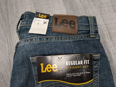 Lee Jeans Chief Regular Fit Straight Leg Denim Blue Stretch 30X30