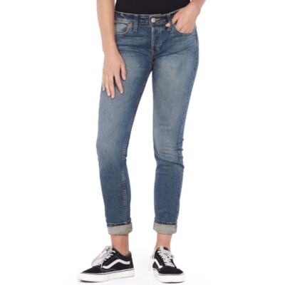 Re/Done Womens Jeans Low Rise Skinny Medium Vain Wash Button Fly 24