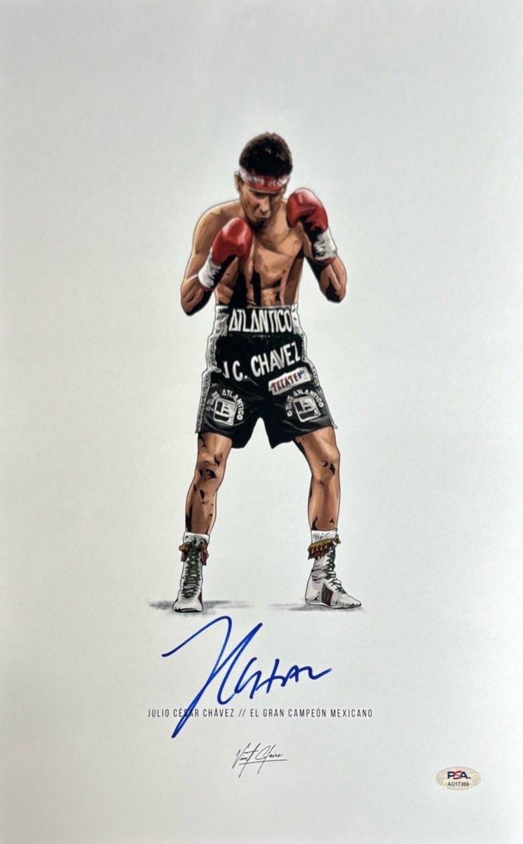 Julio Cesar Chavez Signed 12x18 Boxing Print PSA AO17369 | eBay