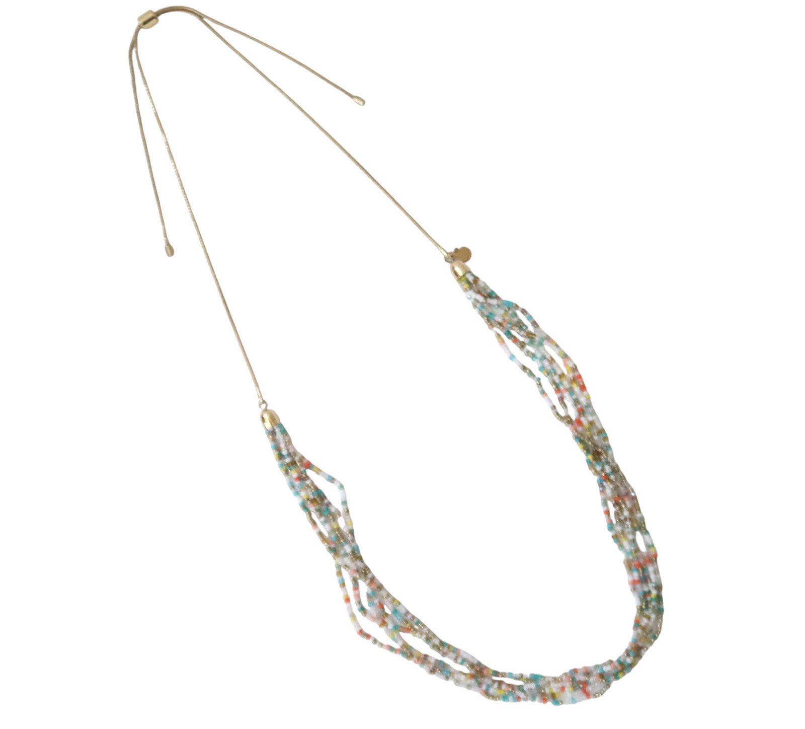 LOFT Multicolor seed bead adjustable necklace - image 3