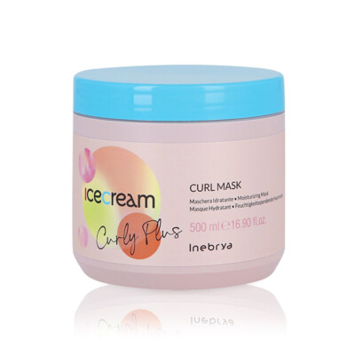 Inebrya Ice Cream Curl 500 ml lockiges Haarmaske, betont die Locken