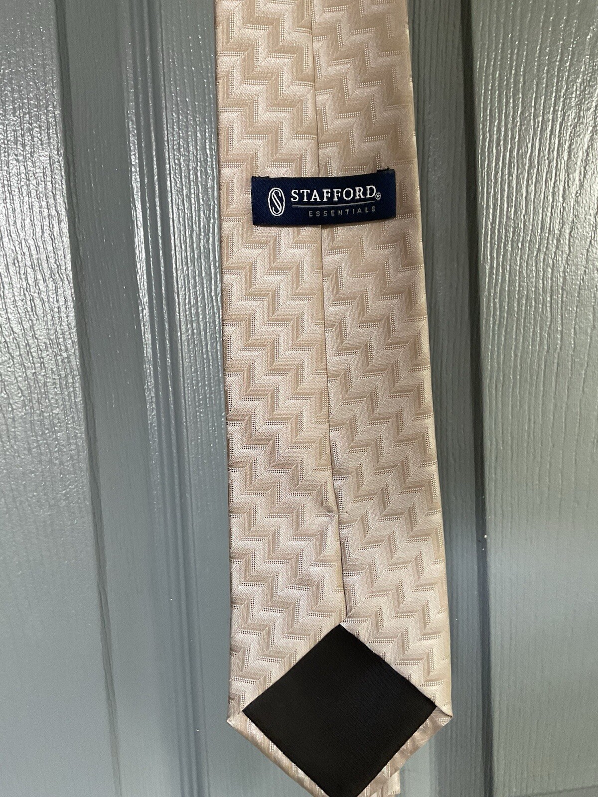 Stafford Essentials Polyester Tie Solid Silver To… - image 3