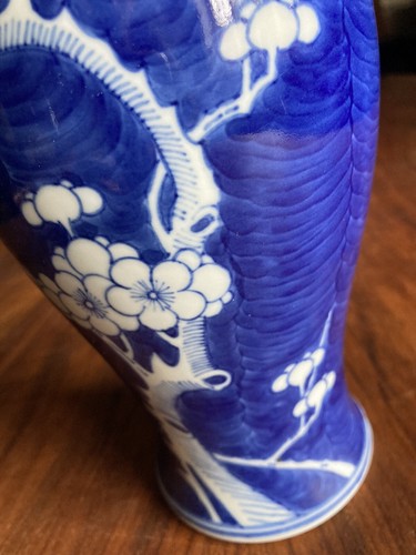 19th Century Antique Chinese Blue and White Vase Prunus Blossom 10” - Picture 2 of 17