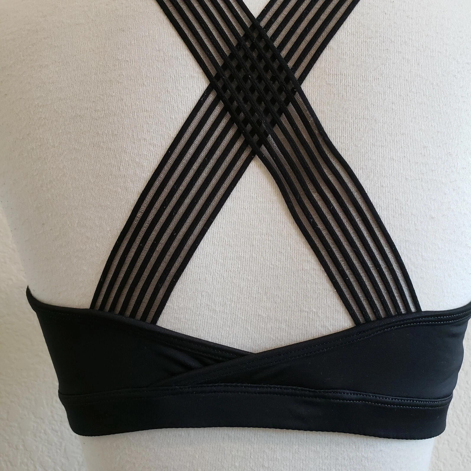 victoria-secret-vs mesh strappy cross back v neck tank-bra