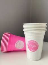 Personalised American Beer Pong Cups with Customizable Birthday Stickers |