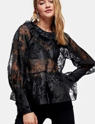 Topshop organza hotsell sleeve blouse