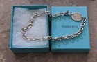 Return to Tiffany & Co. Oval Tag Necklace Choker 925 Sterling Silver with Box