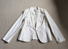 NWT Womens Jacket-LC LAUREN CONRAD-white floral jacquard blazer Cottagecore-10