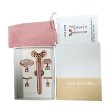 5 in 1 Beauty Bar Massager Electric Vibrating Rose Quartz 3D Facial Jade Roller