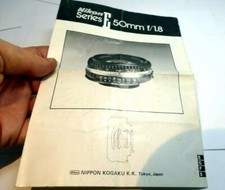 Nikon E series 50mm f1.8 Ai-s Lens instruction manual EN German French Spanish