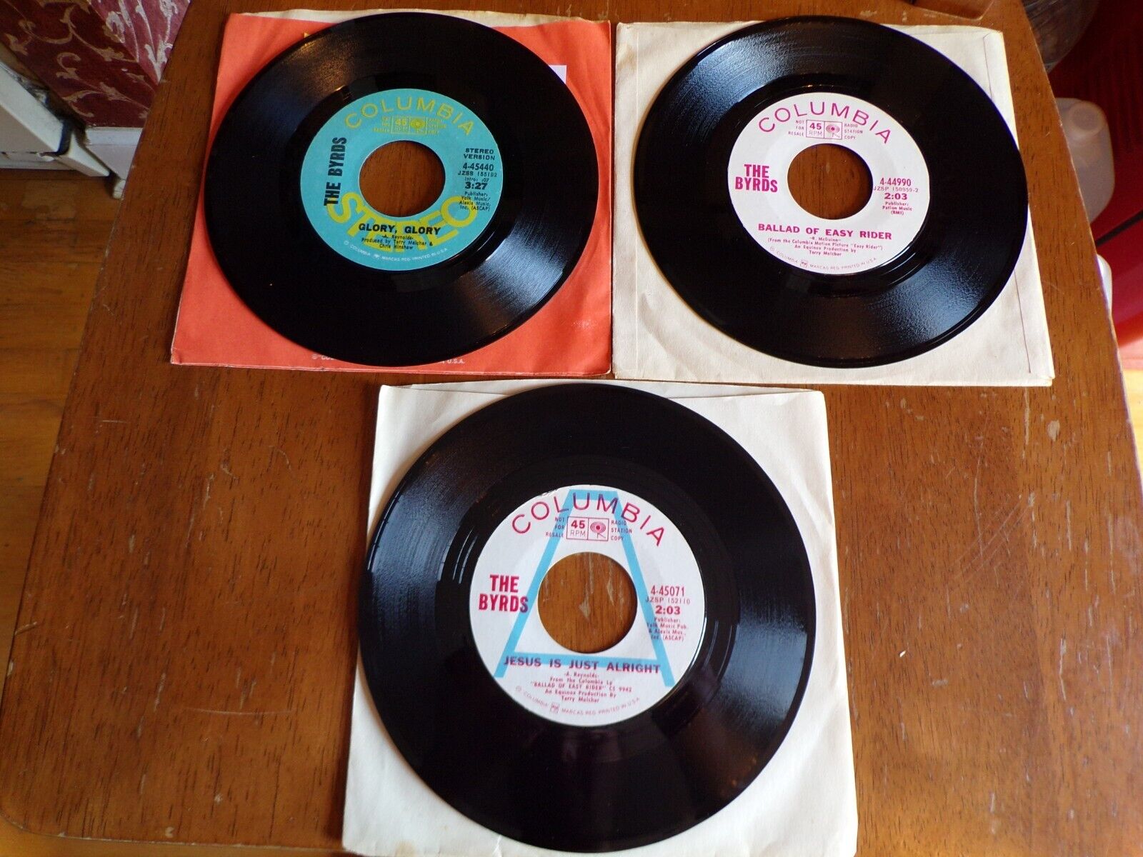 The Byrds Set of 3 PROMO 45s Columbia Records