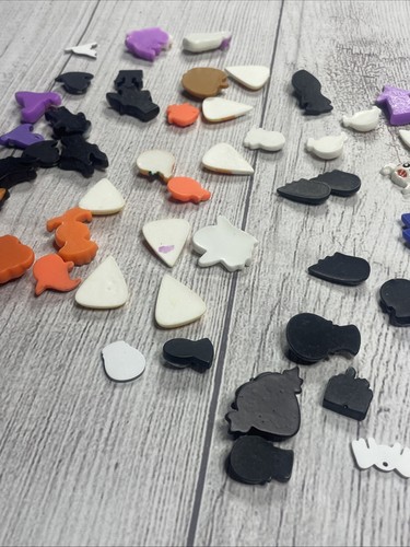 Halloween Lot 56 Resin Flatback Embellishment Button Bows Craft Scrapbook Slime - Picture 12 of 13