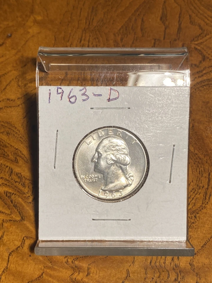 1963-D Uncirculated Silver {BU} Washington Quarter, Denver Mint-BLAZER!! - Image 3 of 4