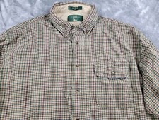 Vintage Orvis Plaid Button up Shirt Long sleeve XL Brown, Green, thick Cotton
