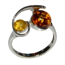 2.5g Authentic Baltic Amber 925 Sterling Silver Ring Jewelry N-A7445A s.9
